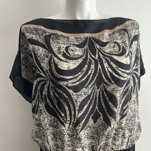 Black Patterned Dress, 3X, SL Fashions - Picture 3 of 8